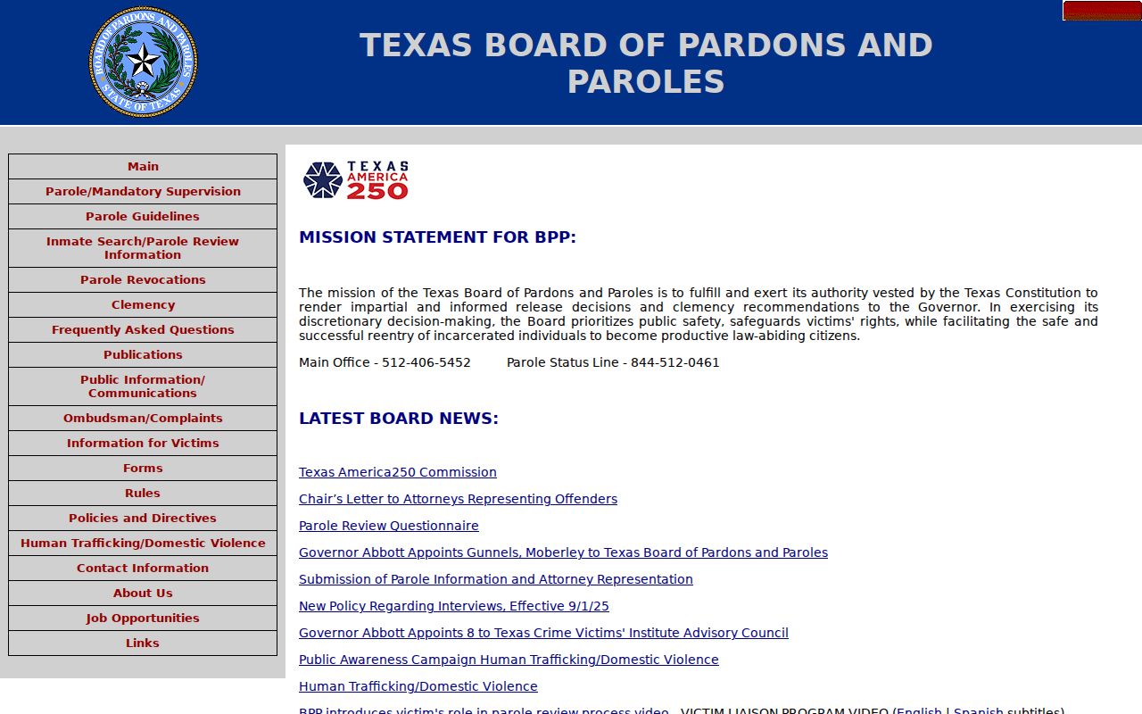 Jim Hogg County arrest records and Texas parole decision authority page