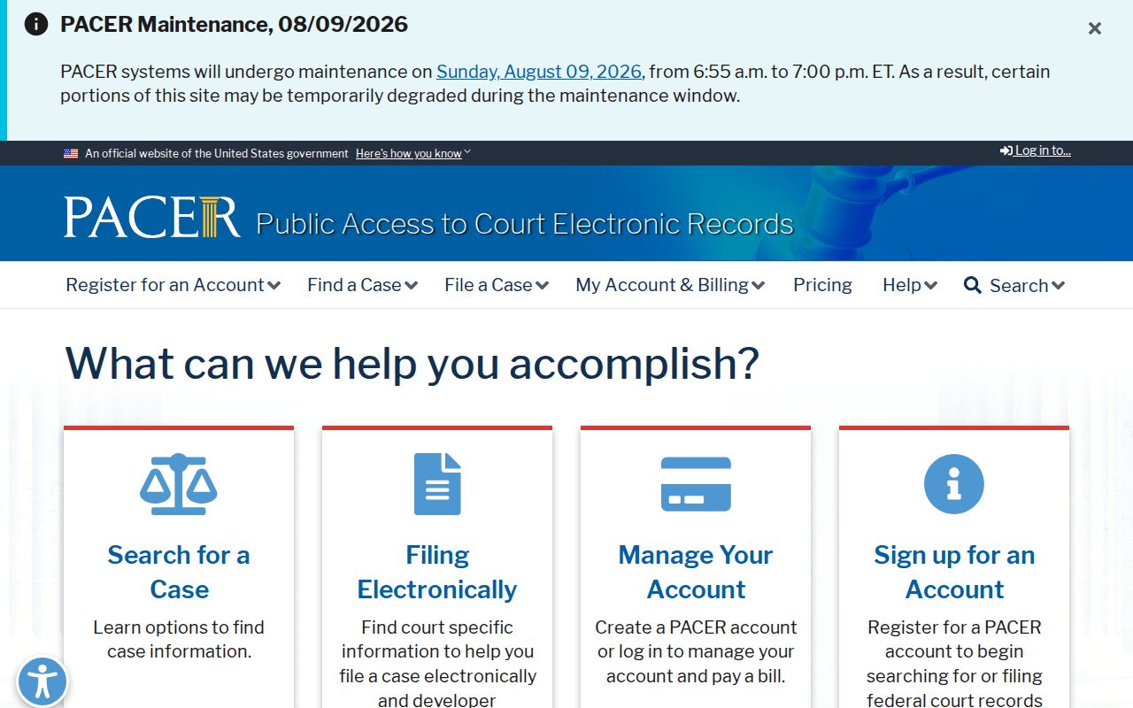 Federal criminal court case access for Jim Hogg County through PACER